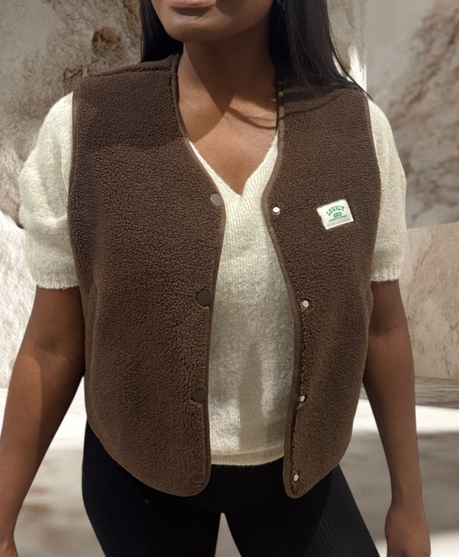 GILET INSPI AMERICAIN V MARRON