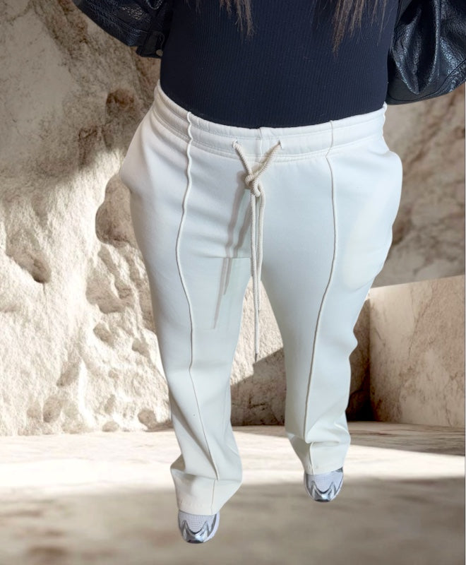 JOGGING COTTON IVOIR TRAIT AU MILIEU