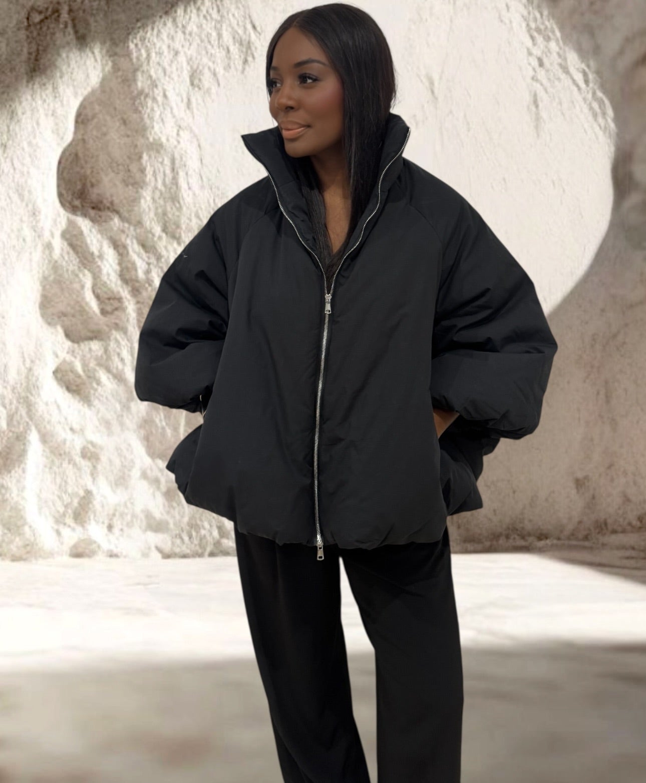 DOUDOUNE TRAPÈZE NOIR