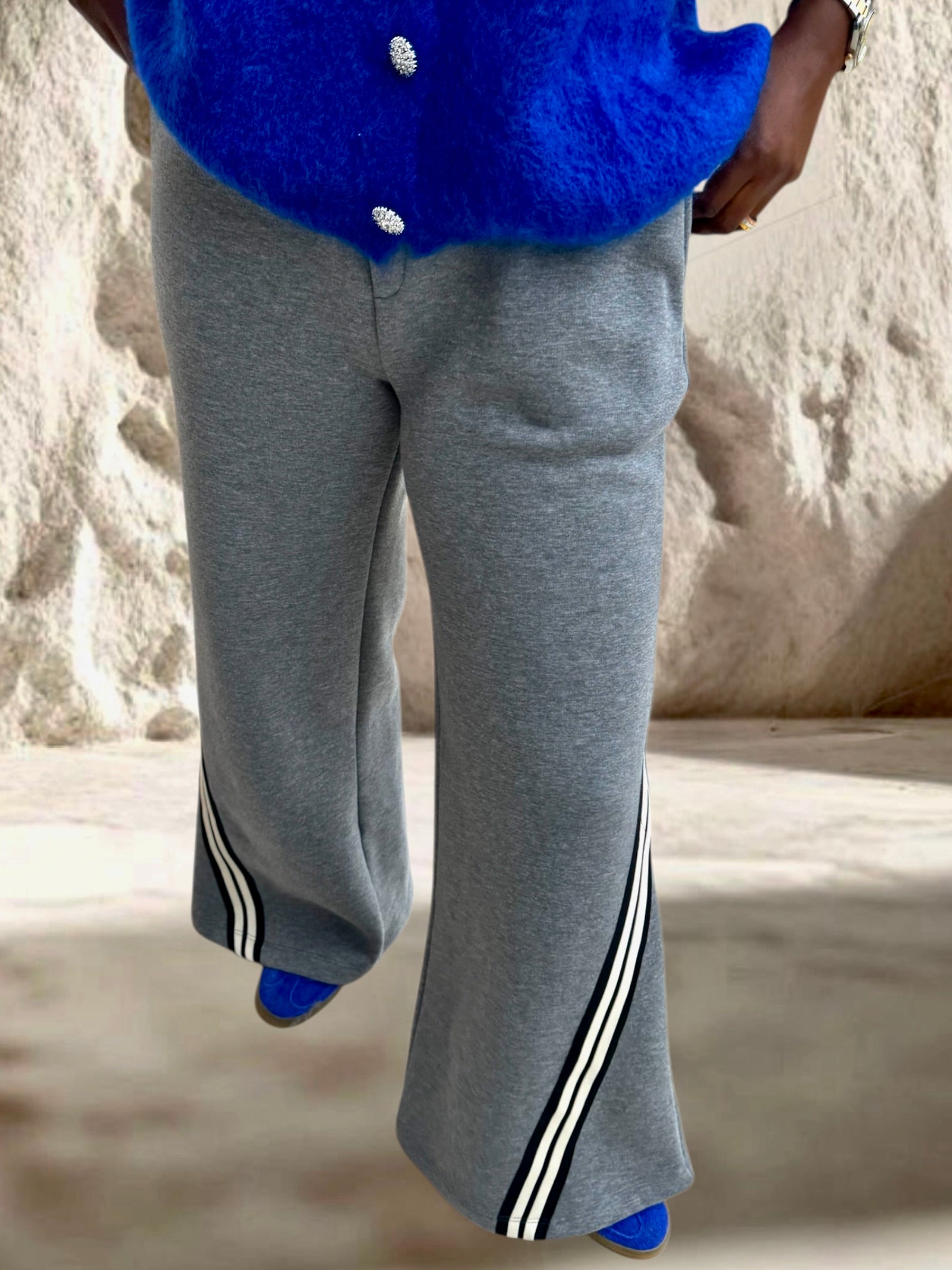 JOGGING COTTON GRIS EVASÉE RAYURE