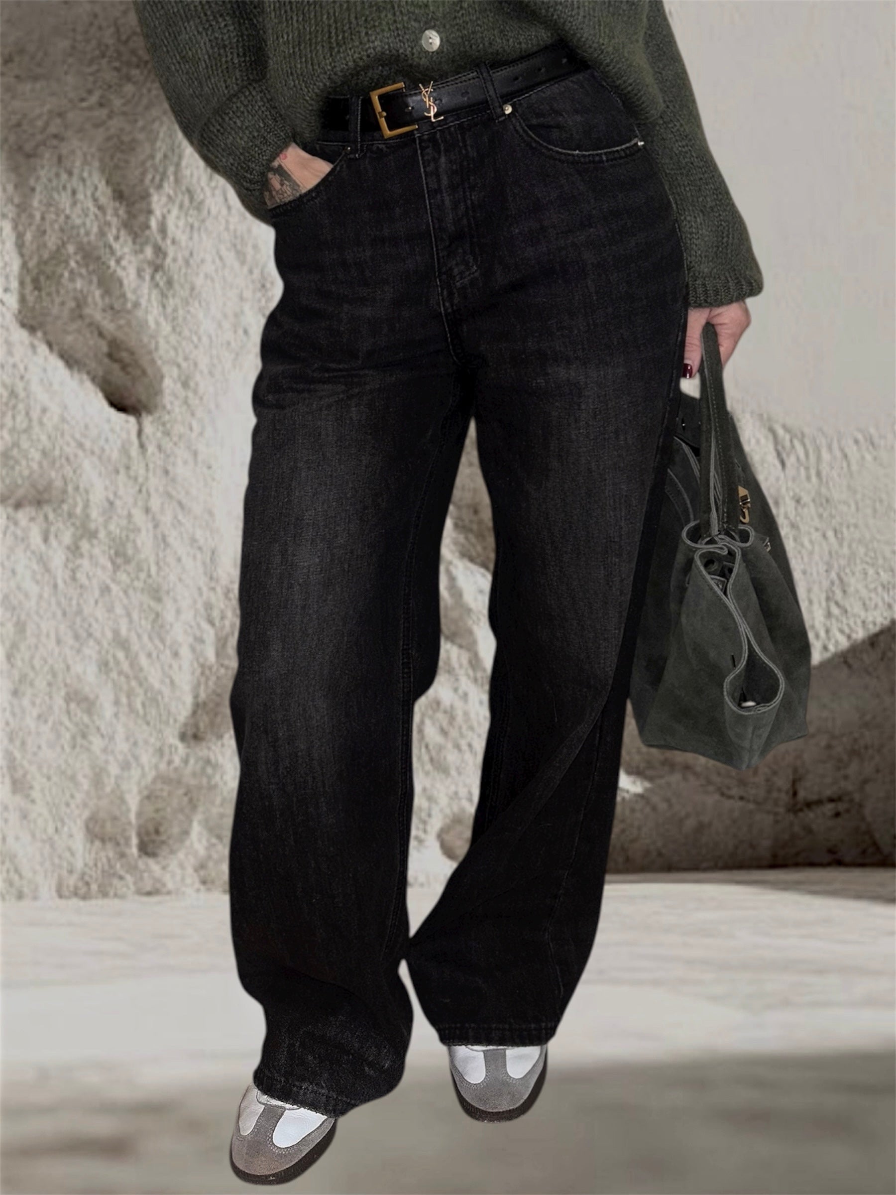 JEANS GRIS COUPE DROITE