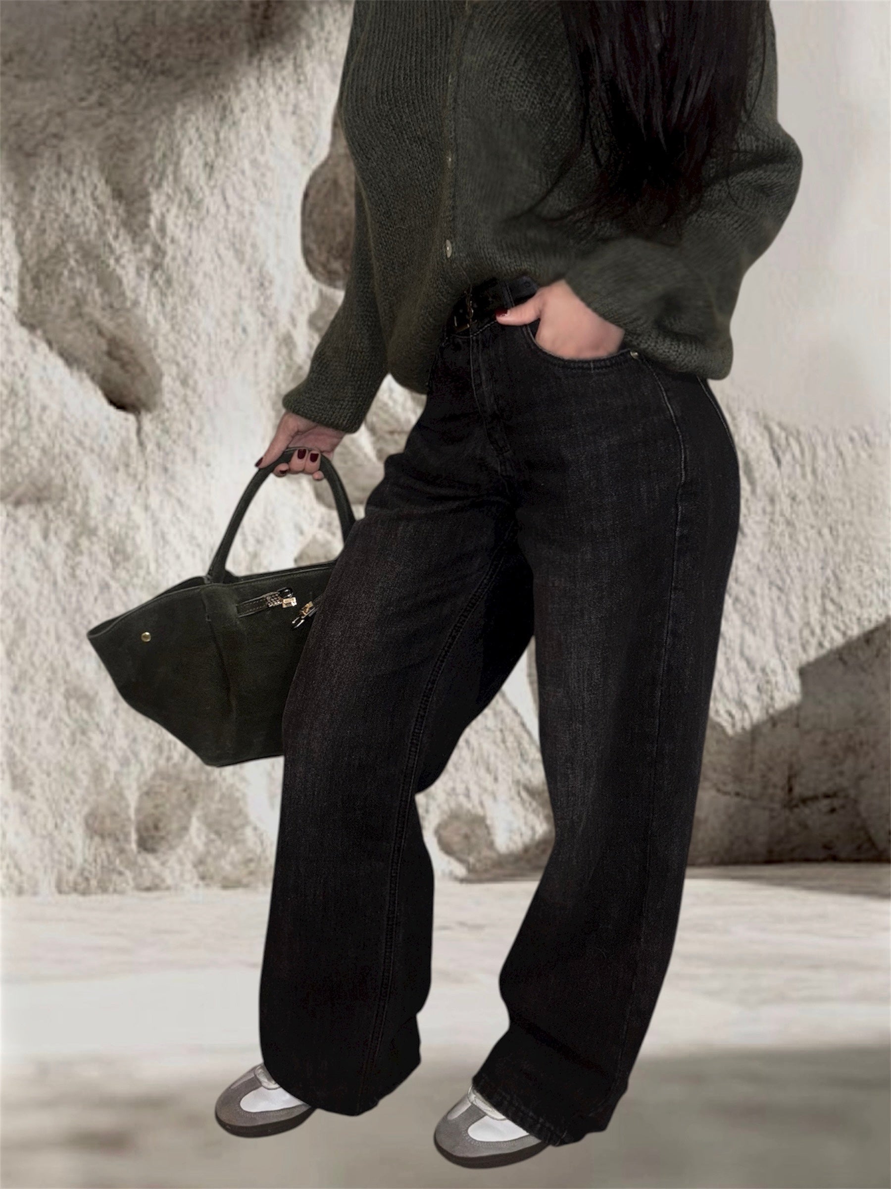 JEANS GRIS COUPE DROITE