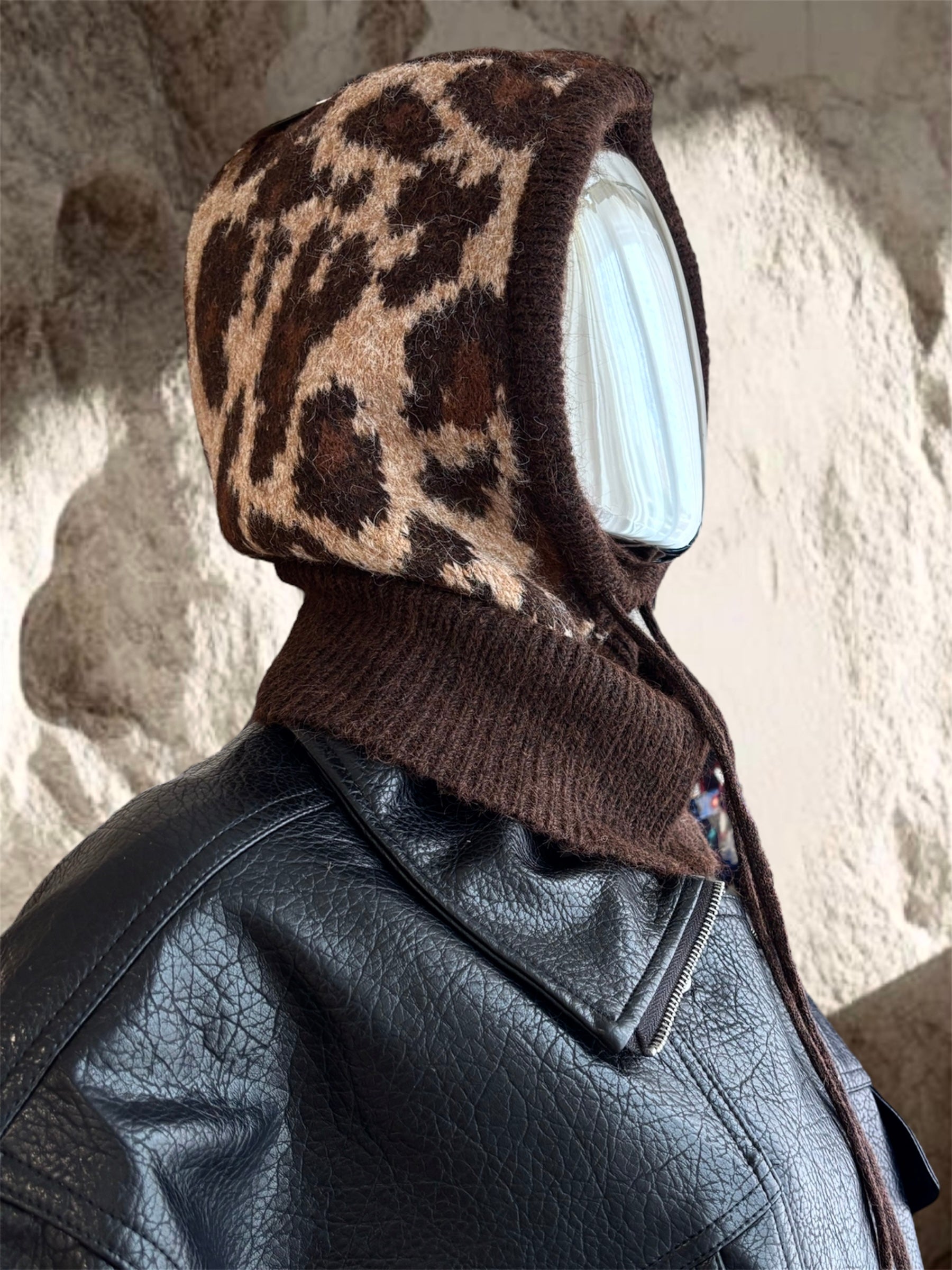 CAGOULE LAINE Léoparts Beige