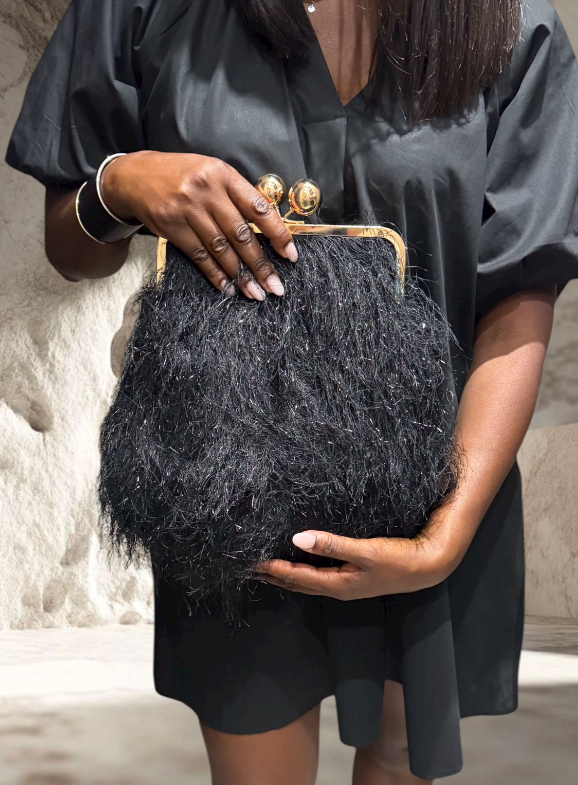 SAC CLIPP VINTAGE PLUME NOIR