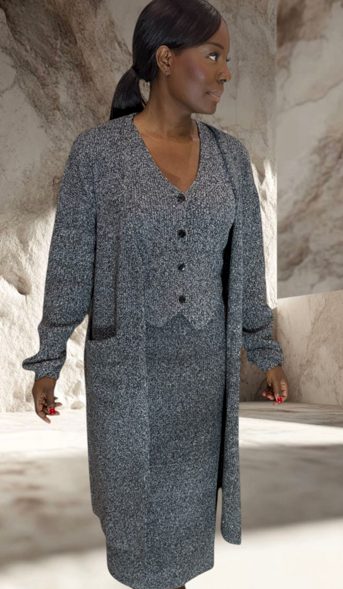 ENSEMBLE GRIS 3 PIECES