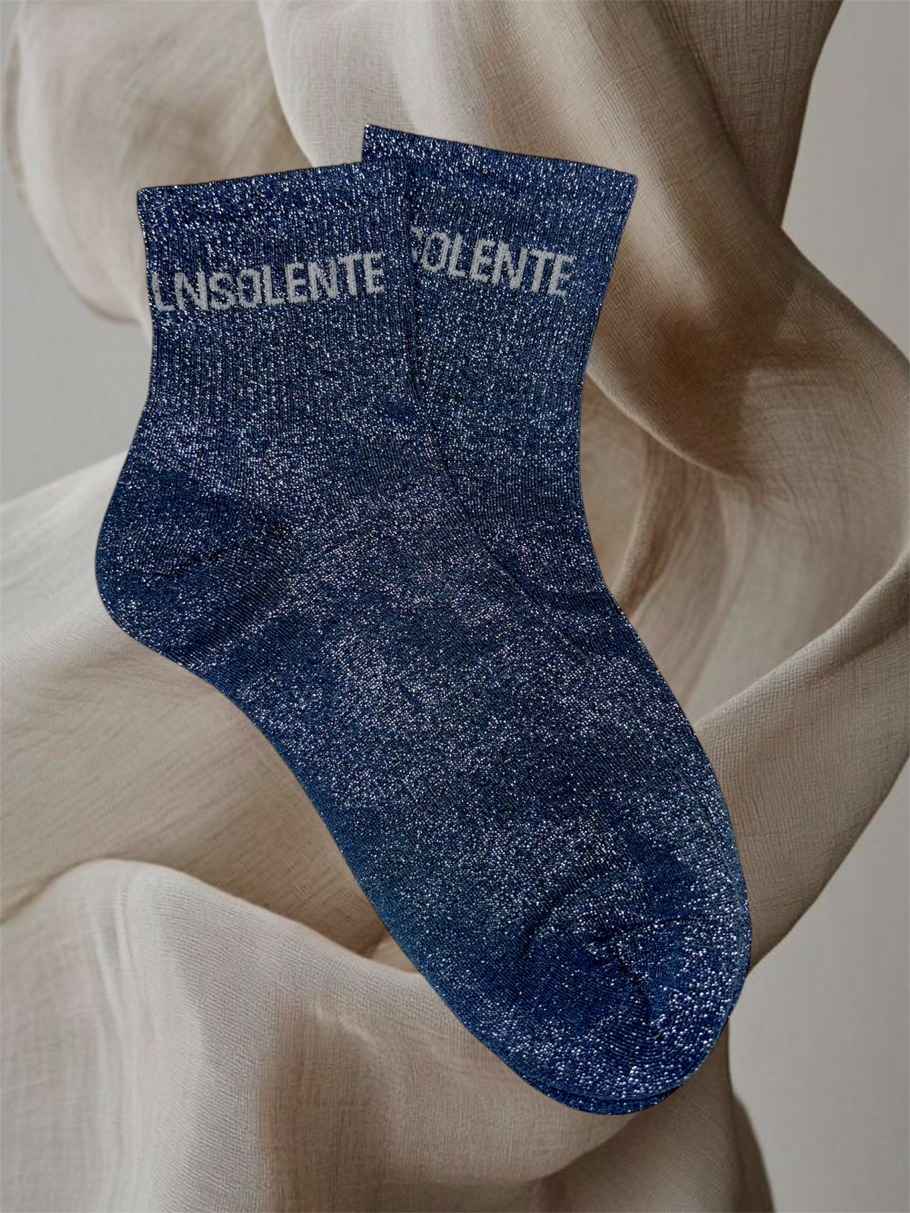 CHAUSSETTES PAILLETTES INSOLANTE BLEU CLAIR