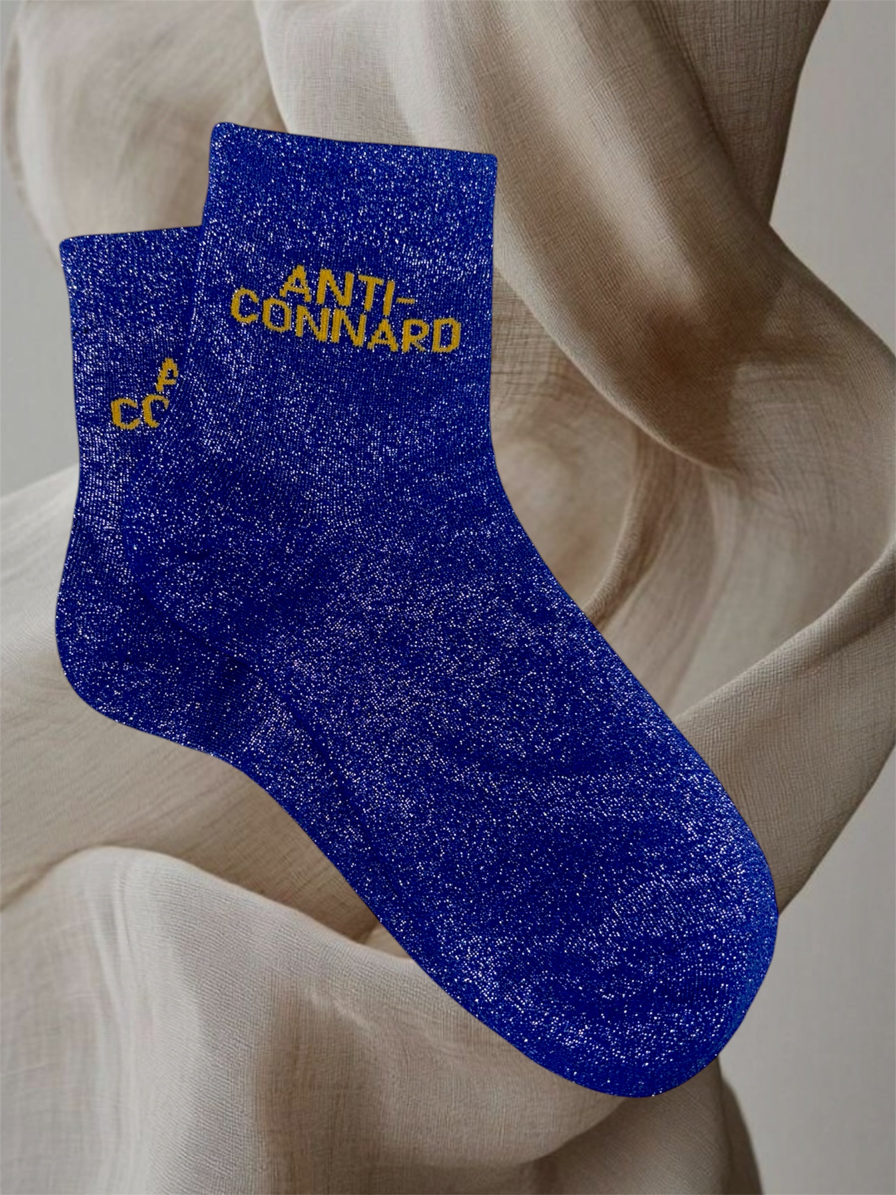 CHAUSSETTES PAILLETTES ANTI-CONNARD BLEU ROI