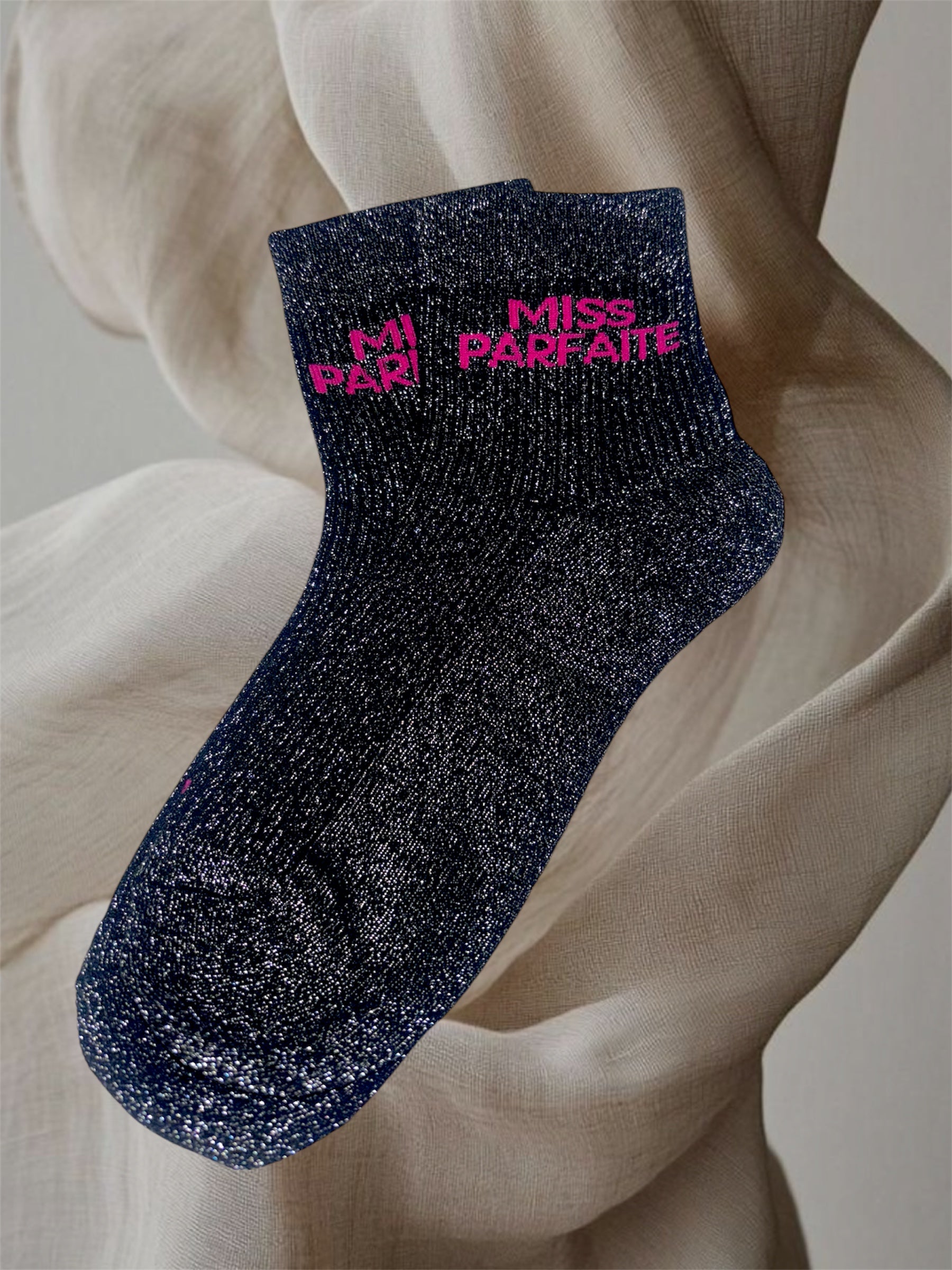 CHAUSSETTES PAILLETTES MISS PARFAITE GRISE