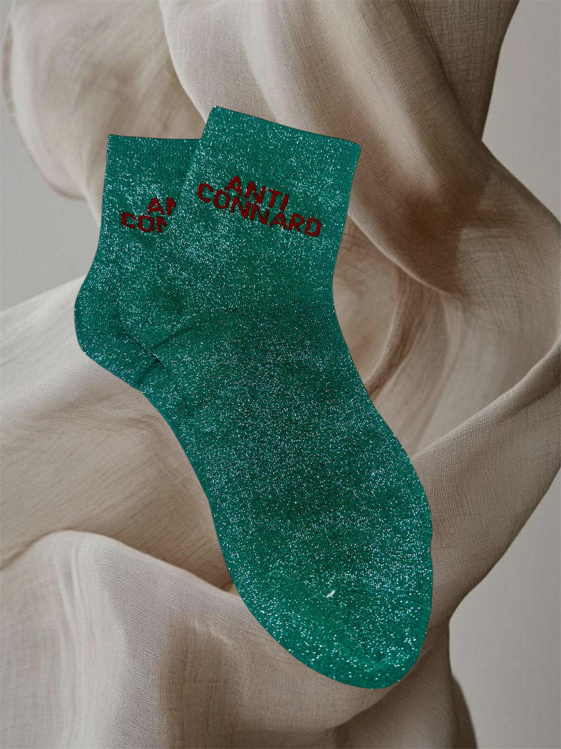 CHAUSSETTES PAILLETTES ANTI CONNARD VERTE