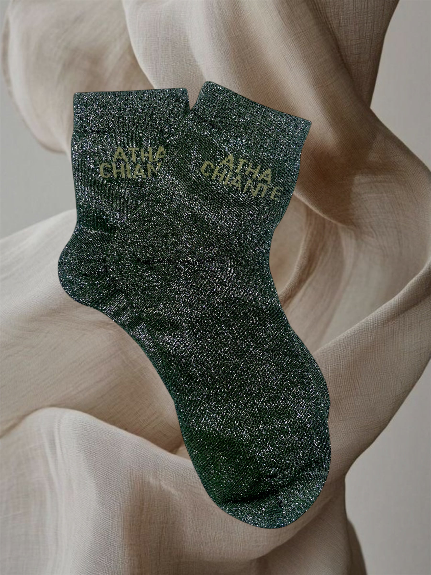 CHAUSSETTES PAILLETTES ATHA-CHIANTE VERT SAPIN