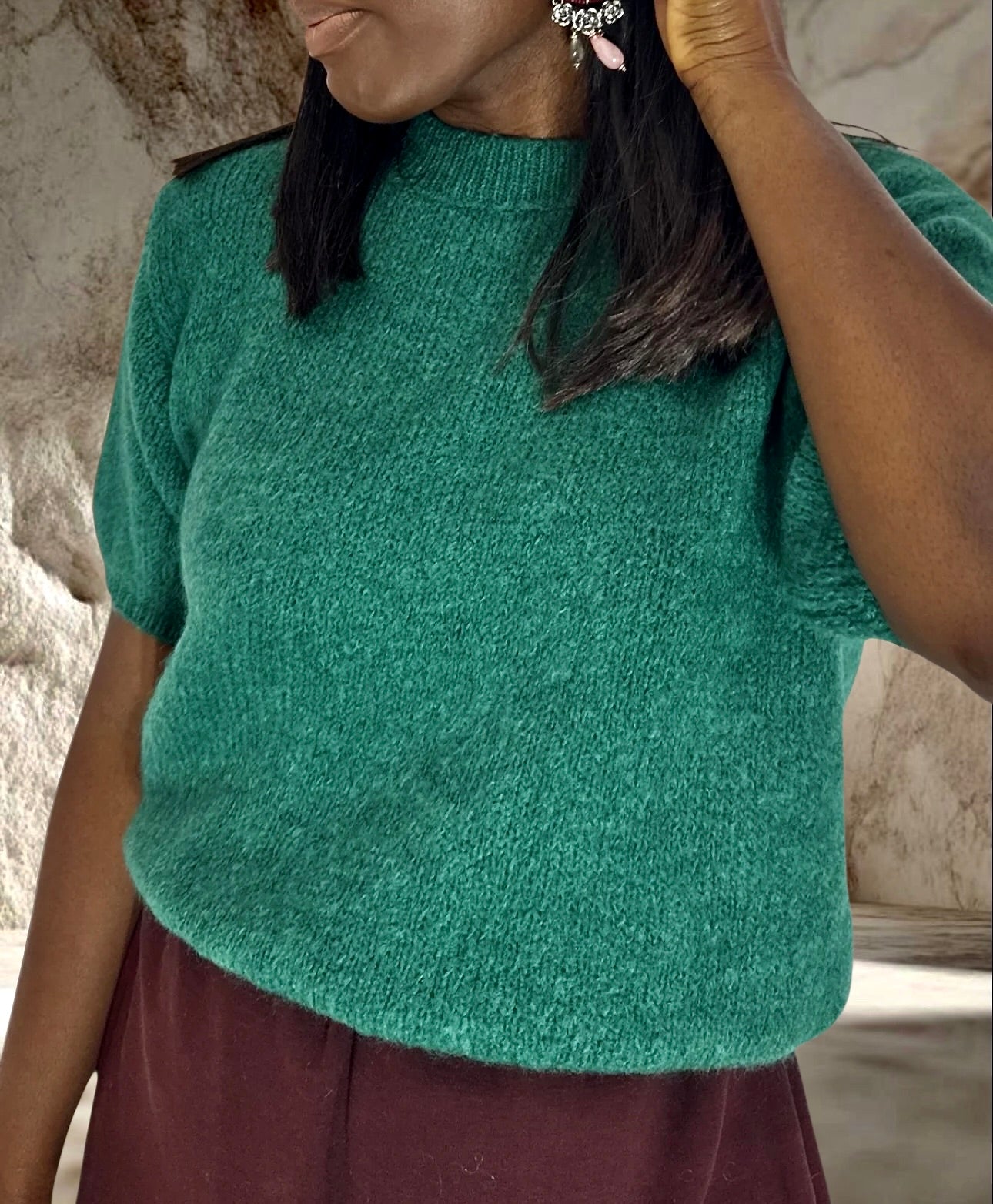 PULL MOHAIR VERT SAPIN