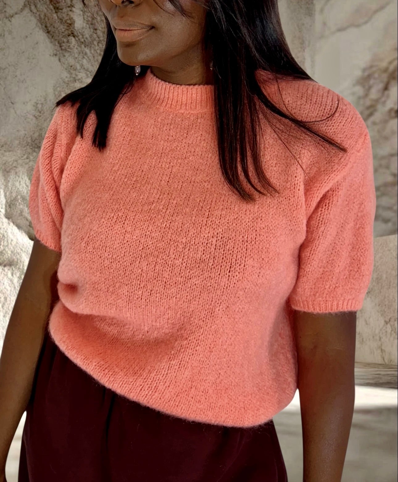 PULL MOHAIR ORANGE ROSE