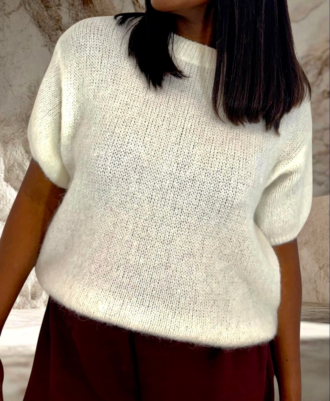 PULL MOHAIR BLANC