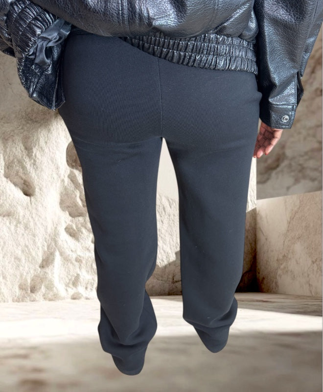 JOGGING COTTON NOIR TRAIT AU MILIEU