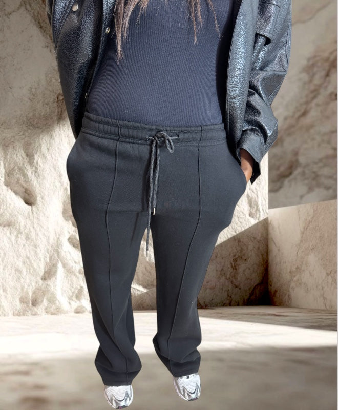 JOGGING COTTON NOIR TRAIT AU MILIEU