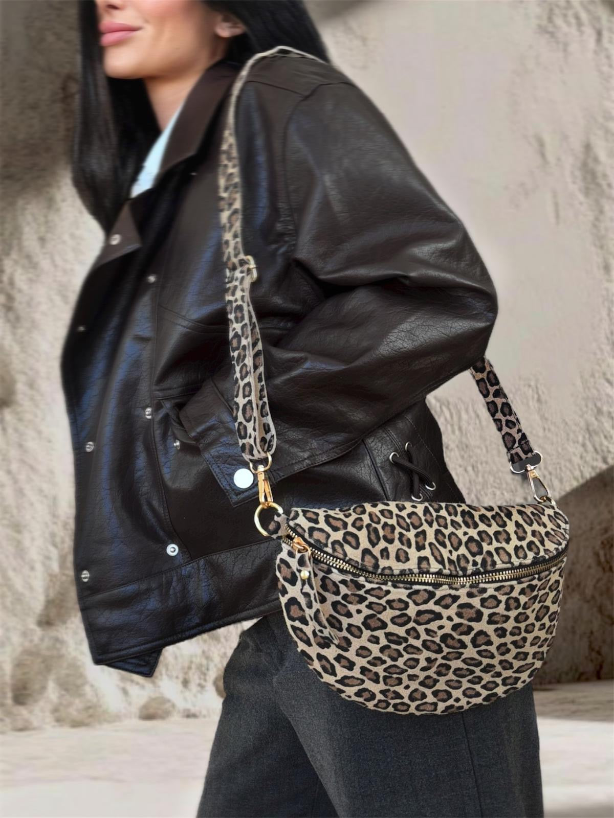 SACOCHE LEO BEIGE PETIT MOTIF