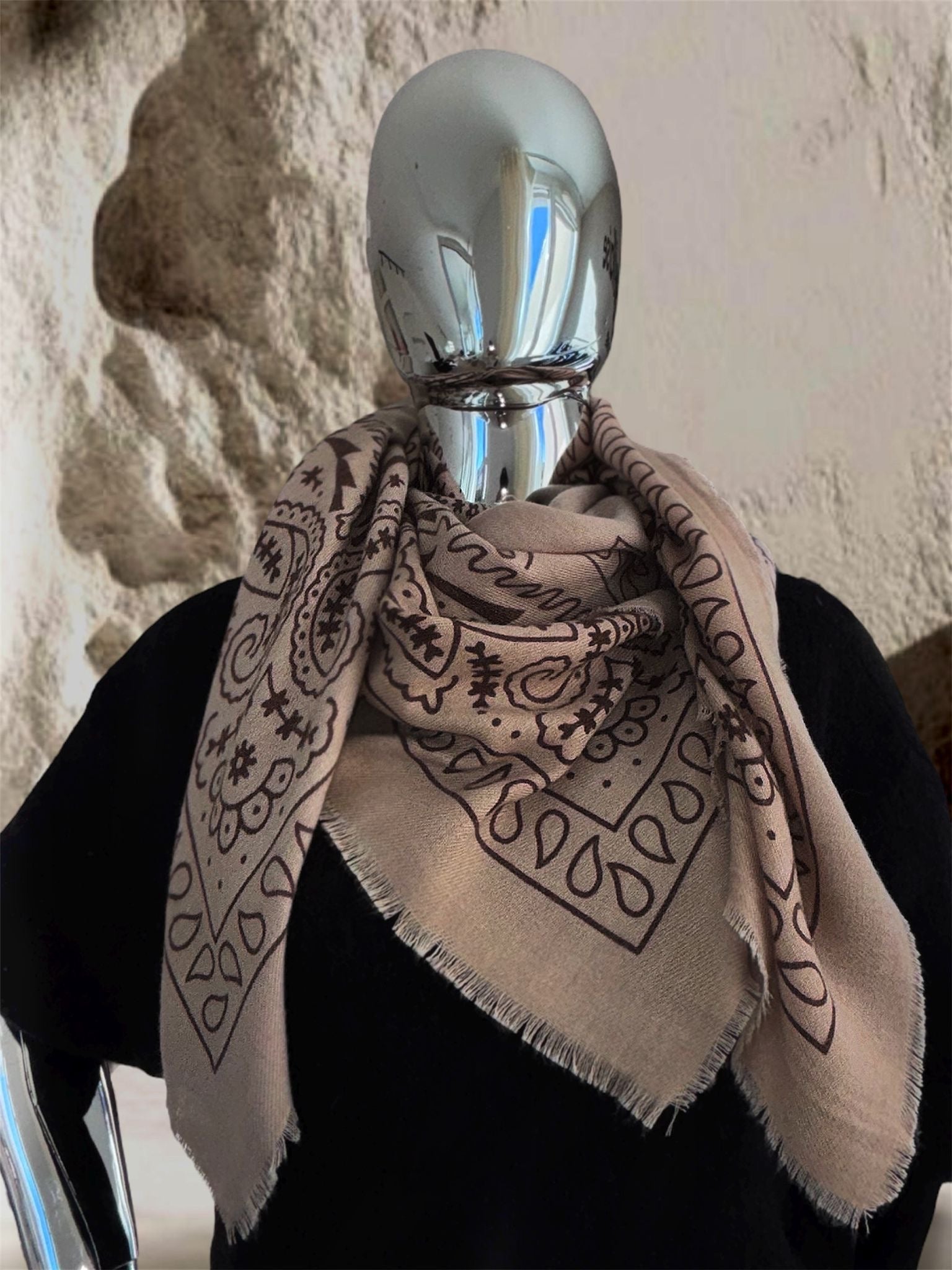 FOULARD BANDANA TAUPE