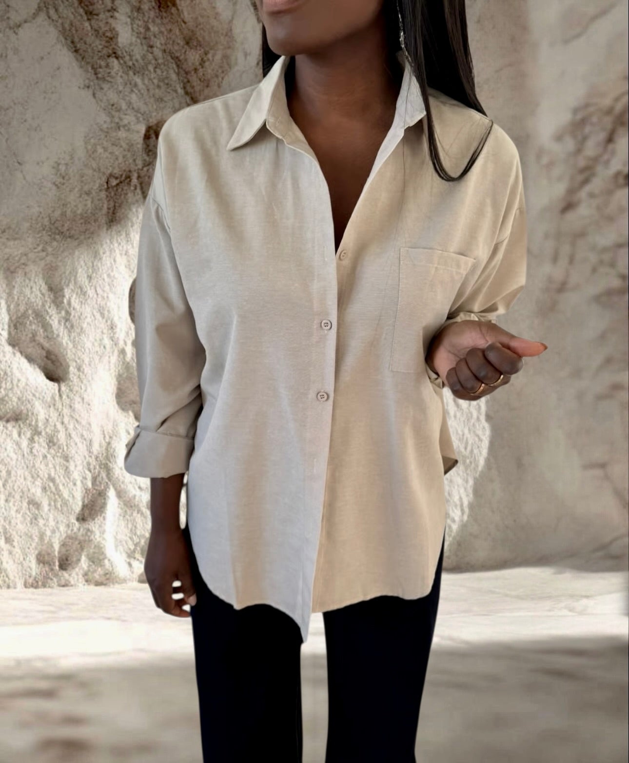 CHEMISE COTTON BEIGE