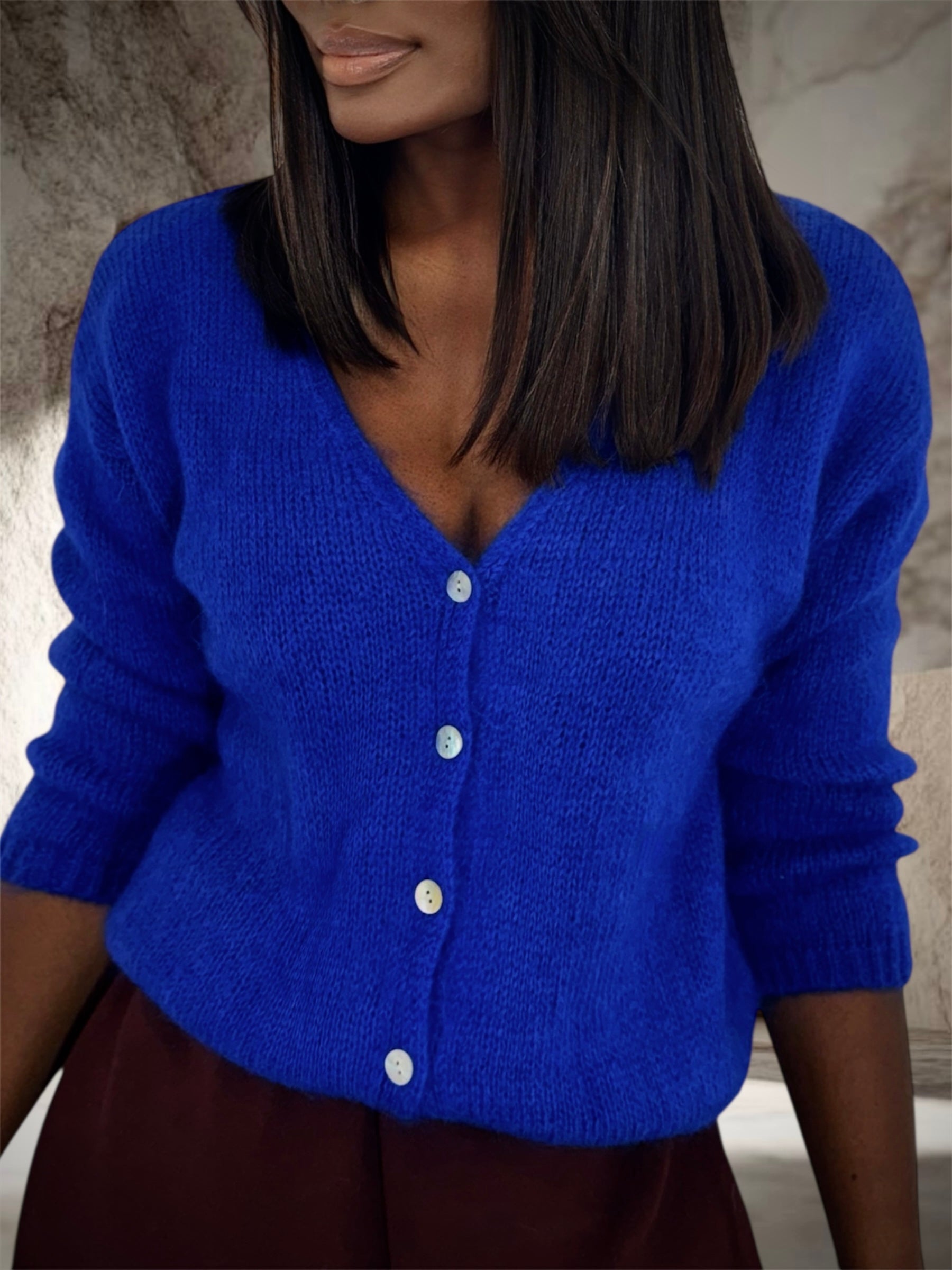 GILET MOHAIR BLEU ROI