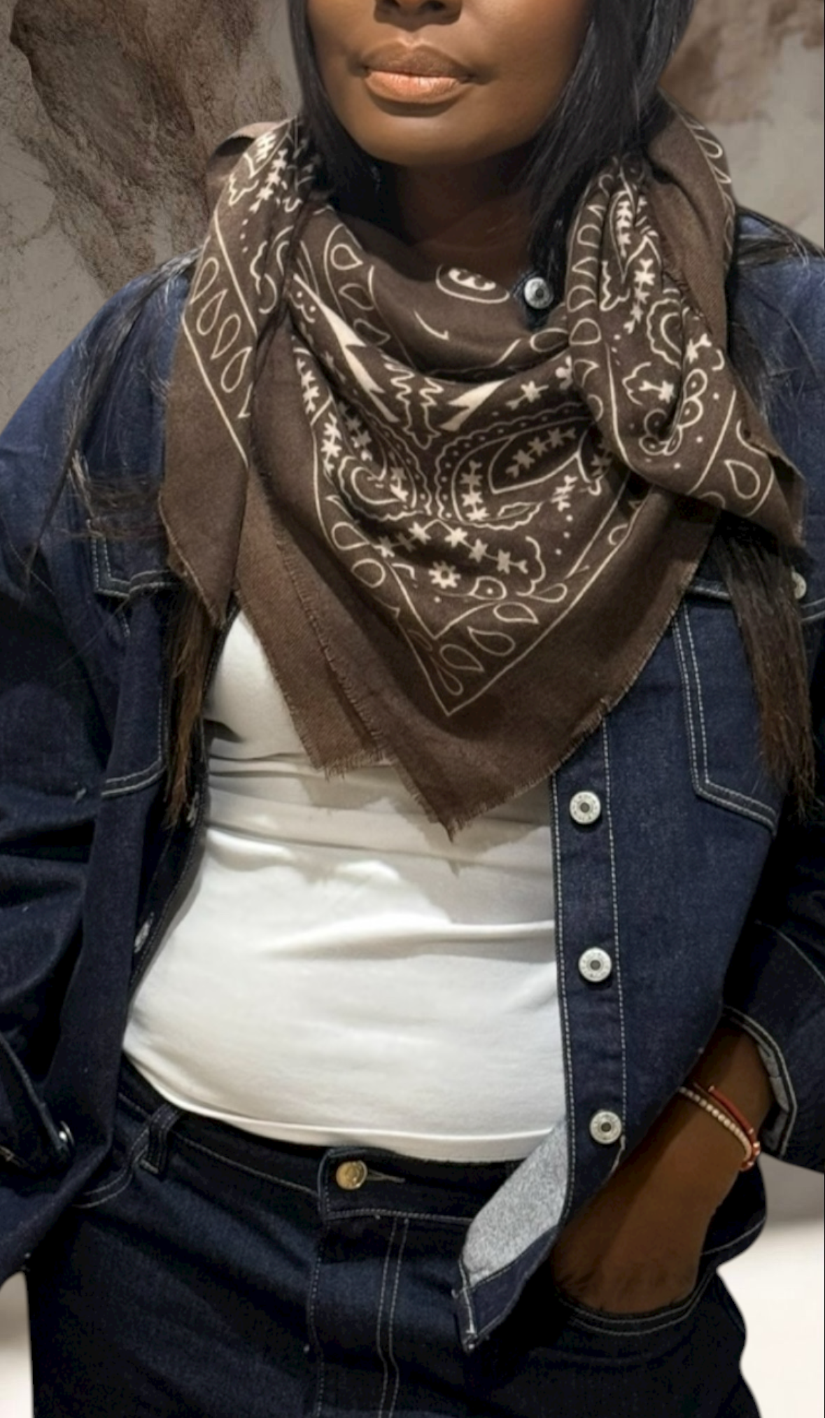 FOULARD BANDANA MARRON