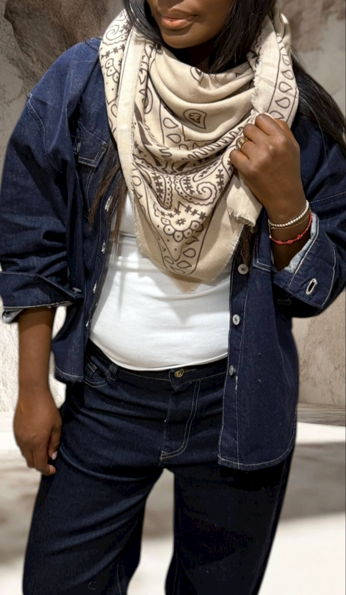 FOULARD BANDANA BEIGE