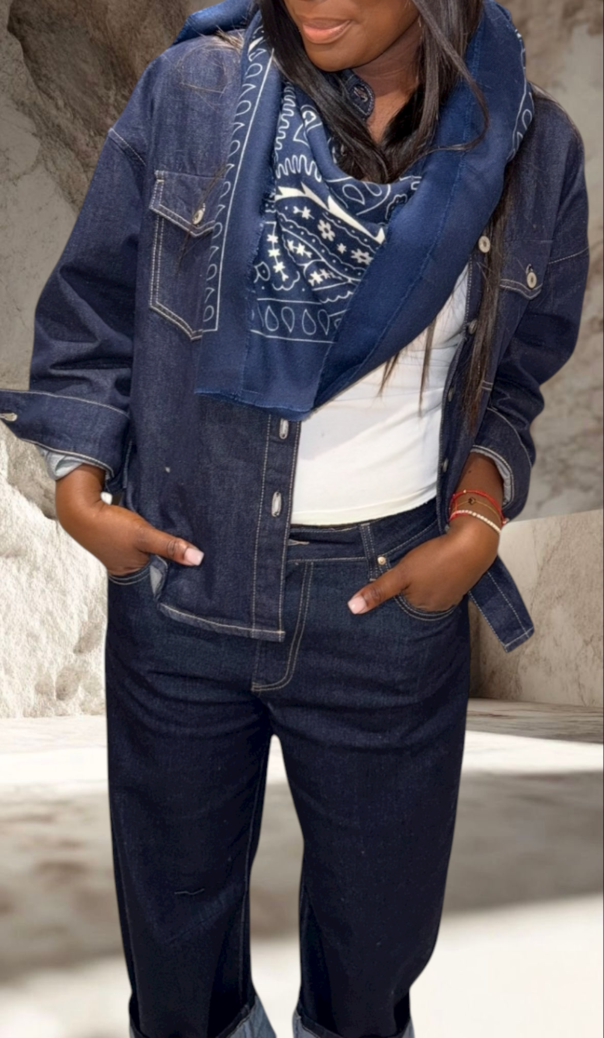 FOULARD BANDANA BLEU MARINE