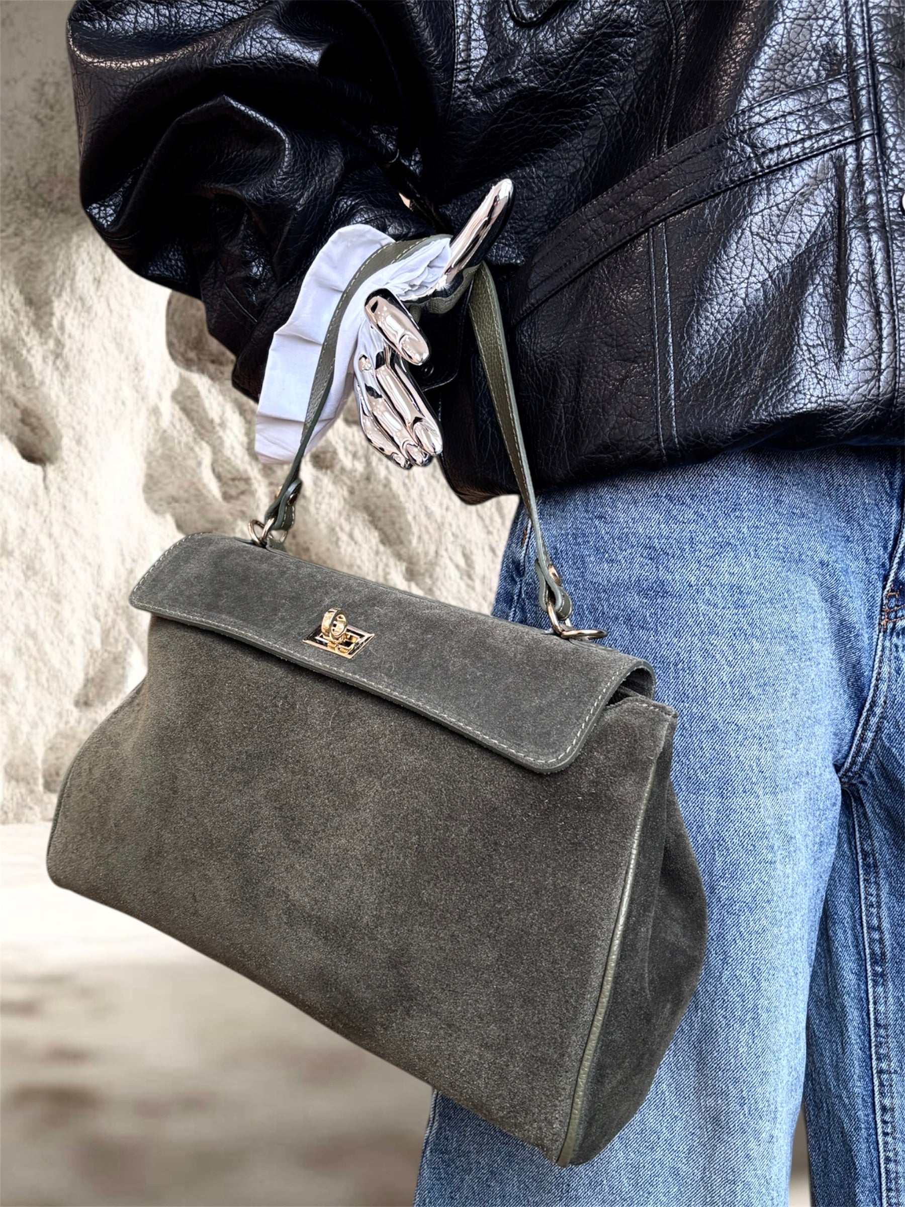 SAC BAHIA VERT EN CUIR